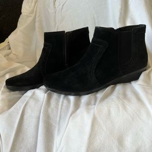 Suede Black small Heeled Bootie - Clarks